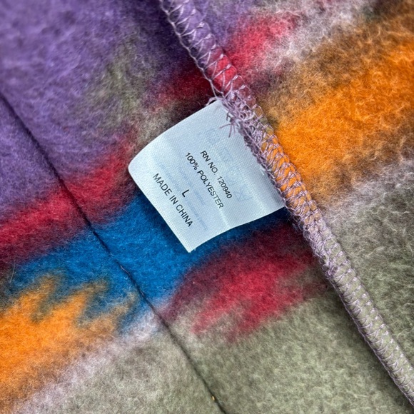 Angderson Southwestern Aztec Print Full Zip Fleece Jacket Size Large - Picture 9 of 10